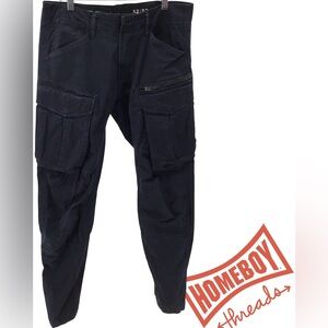 RAW Black Cargo Pants for Men